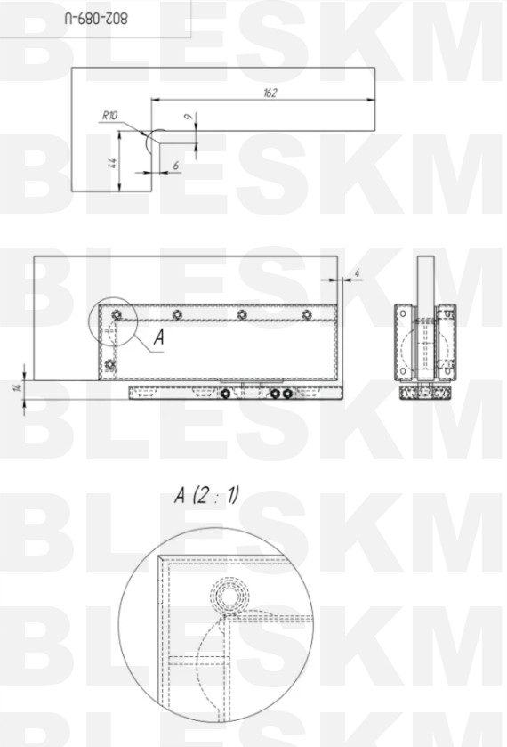 Доводчик-петля 85 BLC с фиксацией 90° (для дверей 850-1000 мм, до 80 кг), черный матовый